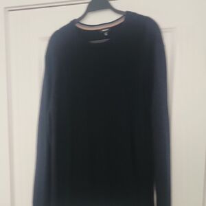 Express Navy and Tan Sweater